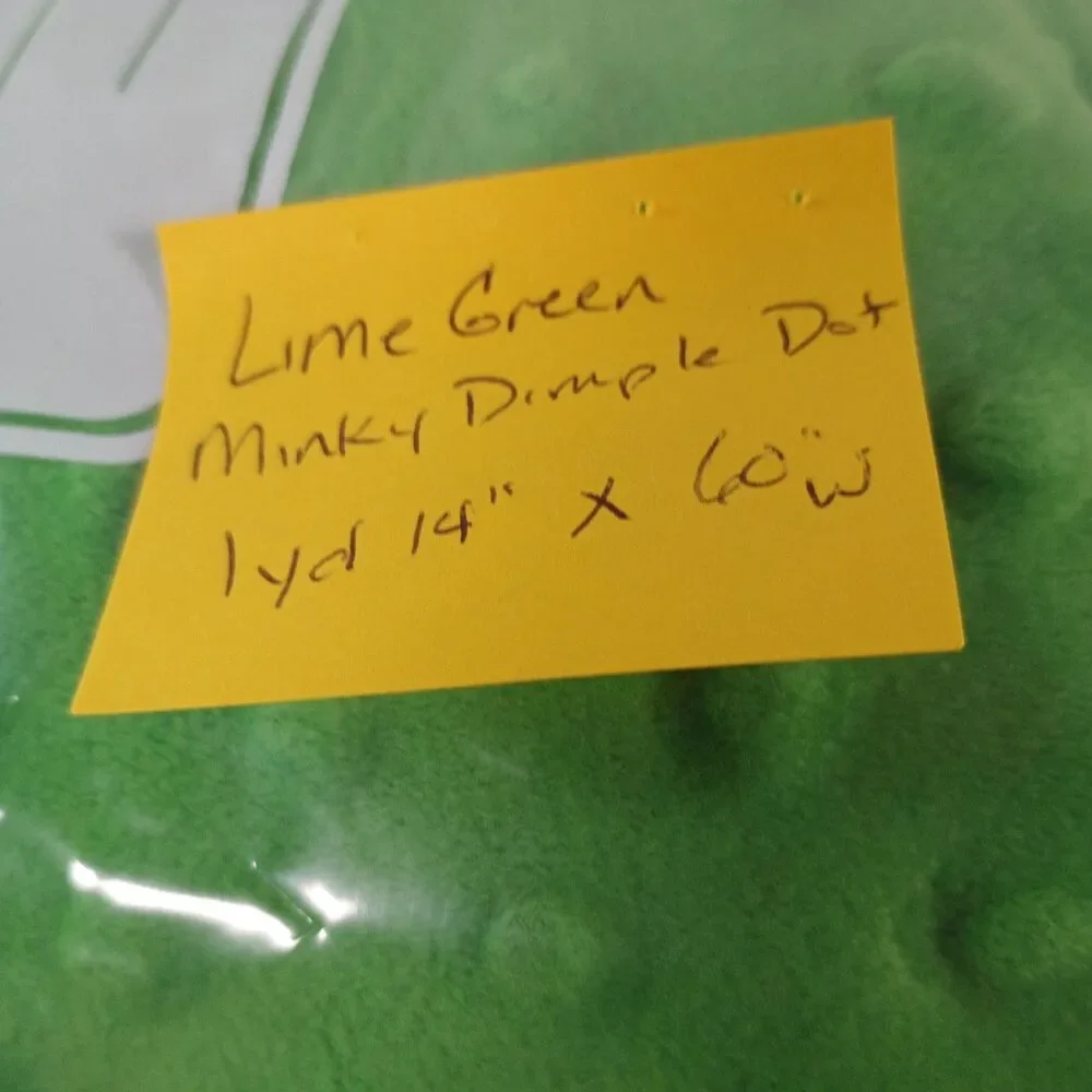 Lime Green Minky Dimple Dot Fabric 50